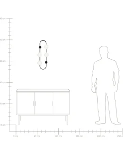Beliani Applique YANGO Metallo Nero Bianco Nero