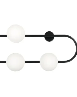 Beliani Applique YANGO Metallo Nero Bianco Nero