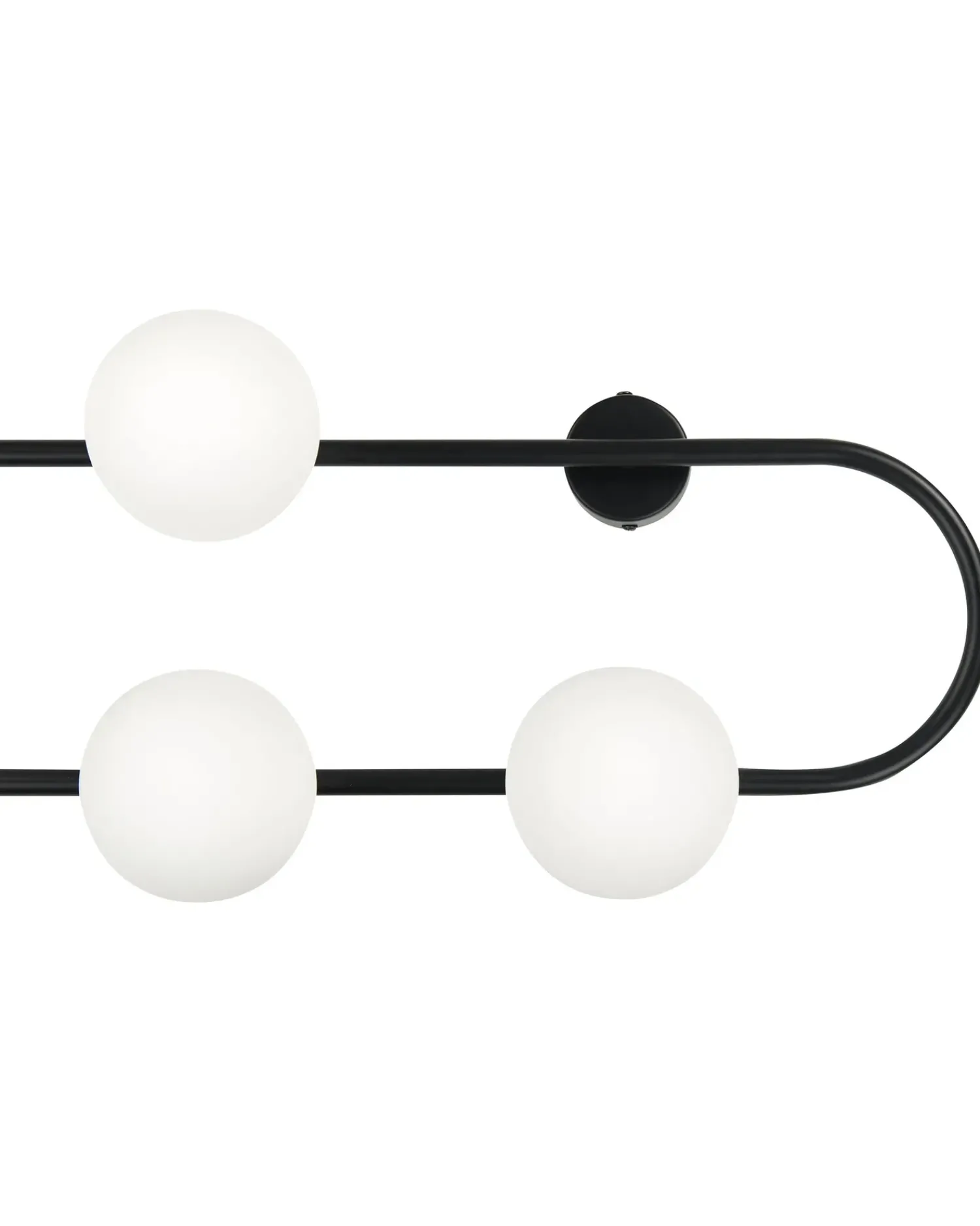 Beliani Applique YANGO Metallo Nero Bianco Nero