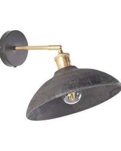 Sale Beliani Applique YERALA Regolabile Legno di mango Nero Nero Ottone