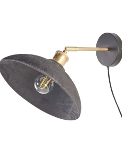 Sale Beliani Applique YERALA Regolabile Legno di mango Nero Nero Ottone