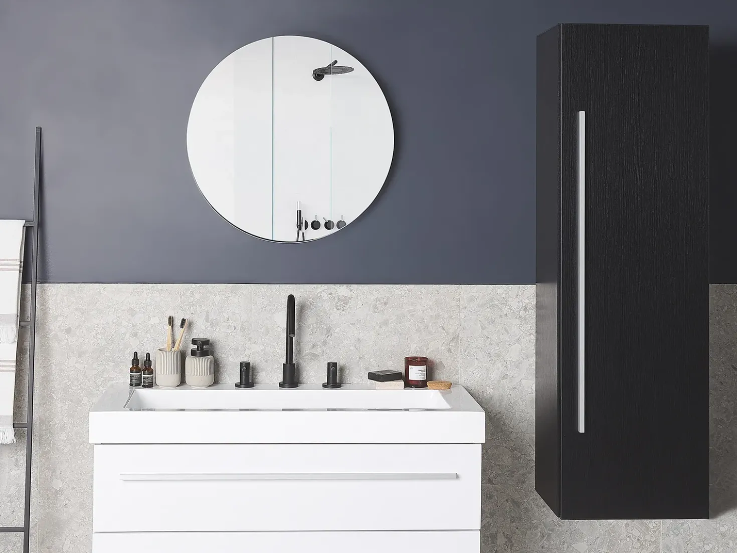 Armadio a muro per il bagno MATARO 40 cm Nero