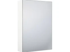 Outlet Beliani Armadio a muro per specchio da bagno PRIMAVERA 40 cm 60 cm Bianco Argento Bianco