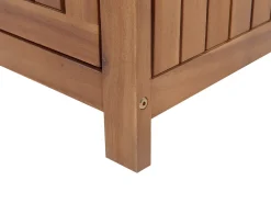 New Beliani Armadio da esterno SAVOCA Legno d'acacia 100 cm 40 cm Marrone Marrone Grigio
