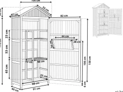 New Beliani Armadio da esterno SAVOCA Legno d'acacia 100 cm 40 cm Marrone Marrone Grigio