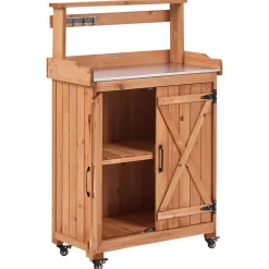Best Beliani Banco da giardinaggio ALTOLIA Legno di abete 70 cm 40 cm Marrone