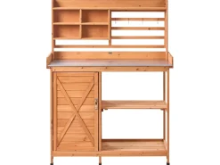 New Beliani Banco da giardinaggio MELDOLA Legno di abete 113 cm 48 cm chiaro Marrone