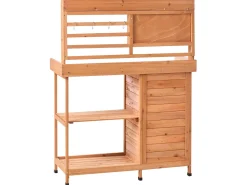 New Beliani Banco da giardinaggio MELDOLA Legno di abete 113 cm 48 cm chiaro Marrone