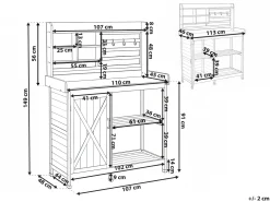 New Beliani Banco da giardinaggio MELDOLA Legno di abete 113 cm 48 cm chiaro Marrone