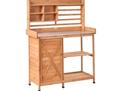 New Beliani Banco da giardinaggio MELDOLA Legno di abete 113 cm 48 cm chiaro Marrone