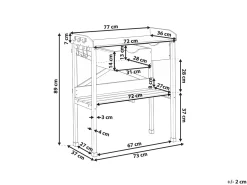 New Beliani Banco da giardinaggio RAVANUSA Legno di abete 77 cm 37 cm chiaro Marrone