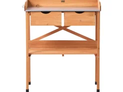 New Beliani Banco da giardinaggio RAVANUSA Legno di abete 77 cm 37 cm chiaro Marrone