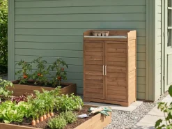 Clearance Beliani Banco da giardinaggio TEREVILLE Legno di abete 67 cm 45 cm Marrone
