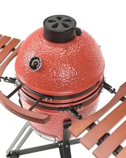 Outlet Beliani KAMADO Ceramica Rosso Rosso Marrone Nero