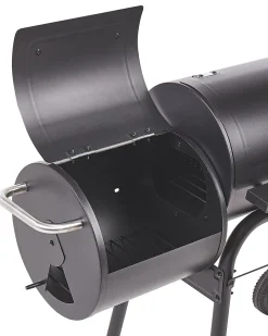 Beliani Barbecue a carbonella KATLA con affumicatore Metallo Nero
