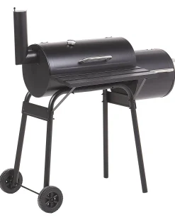 Beliani Barbecue a carbonella KATLA con affumicatore Metallo Nero