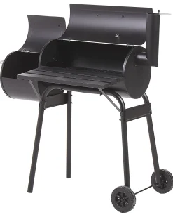 Beliani Barbecue a carbonella KATLA con affumicatore Metallo Nero