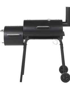Beliani Barbecue a carbonella KATLA con affumicatore Metallo Nero