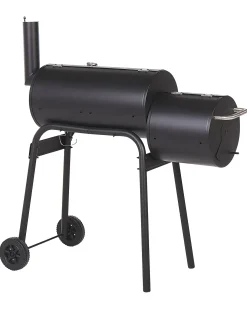 Beliani Barbecue a carbonella KATLA con affumicatore Metallo Nero