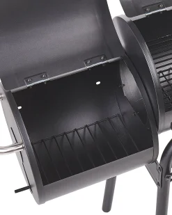 Beliani Barbecue a carbonella KATLA con affumicatore Metallo Nero