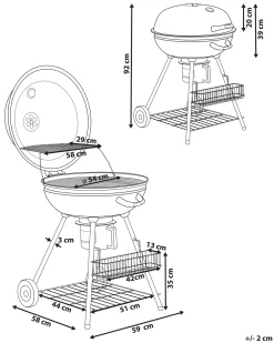 Hot Beliani Barbecue a carbonella MARAPI Metallo Nero