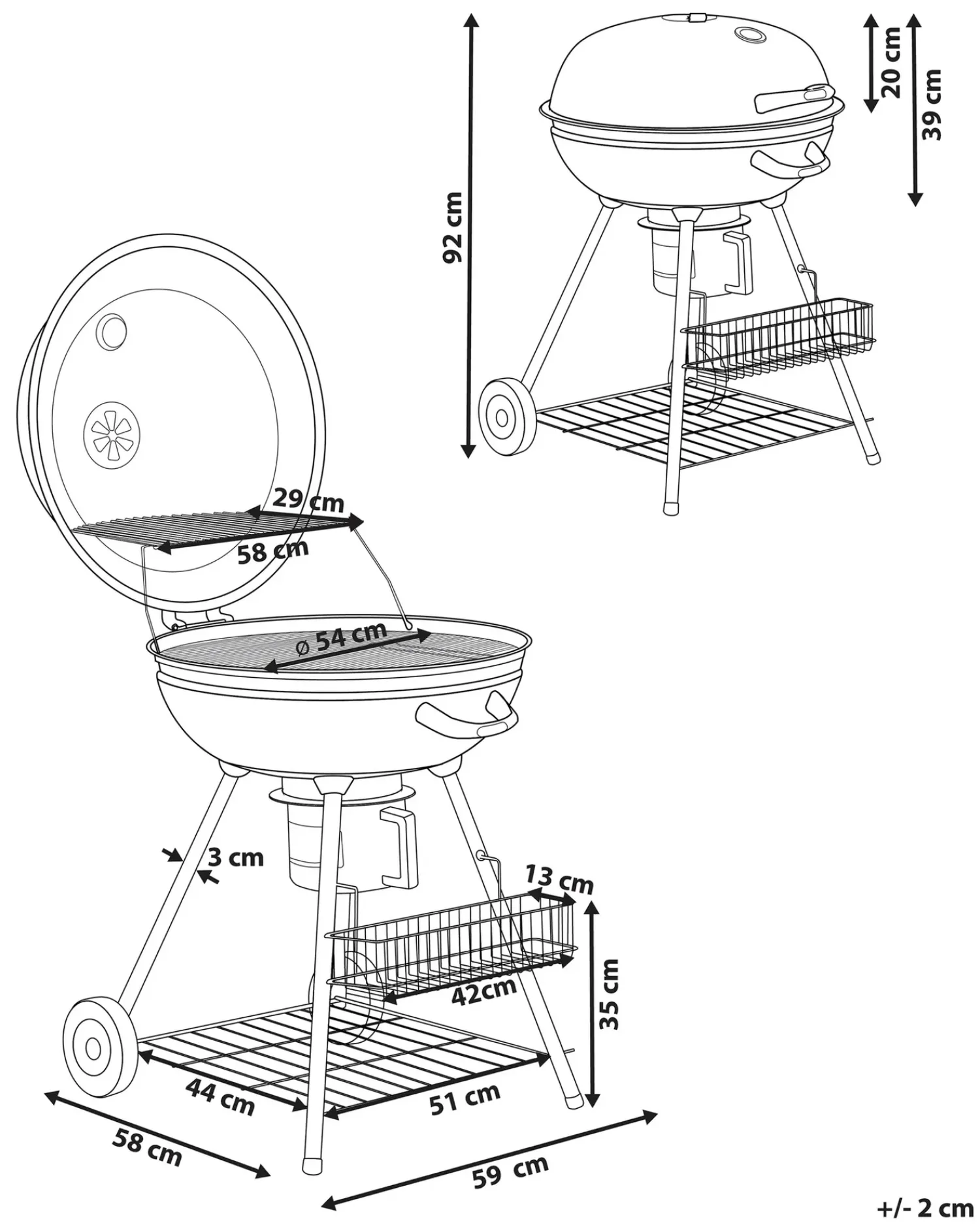 Hot Beliani Barbecue a carbonella MARAPI Metallo Nero