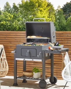 Beliani Barbecue a carbonella PAVLOF Metallo Nero Grigio
