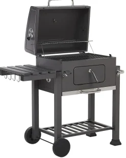 Beliani Barbecue a carbonella PAVLOF Metallo Nero Grigio