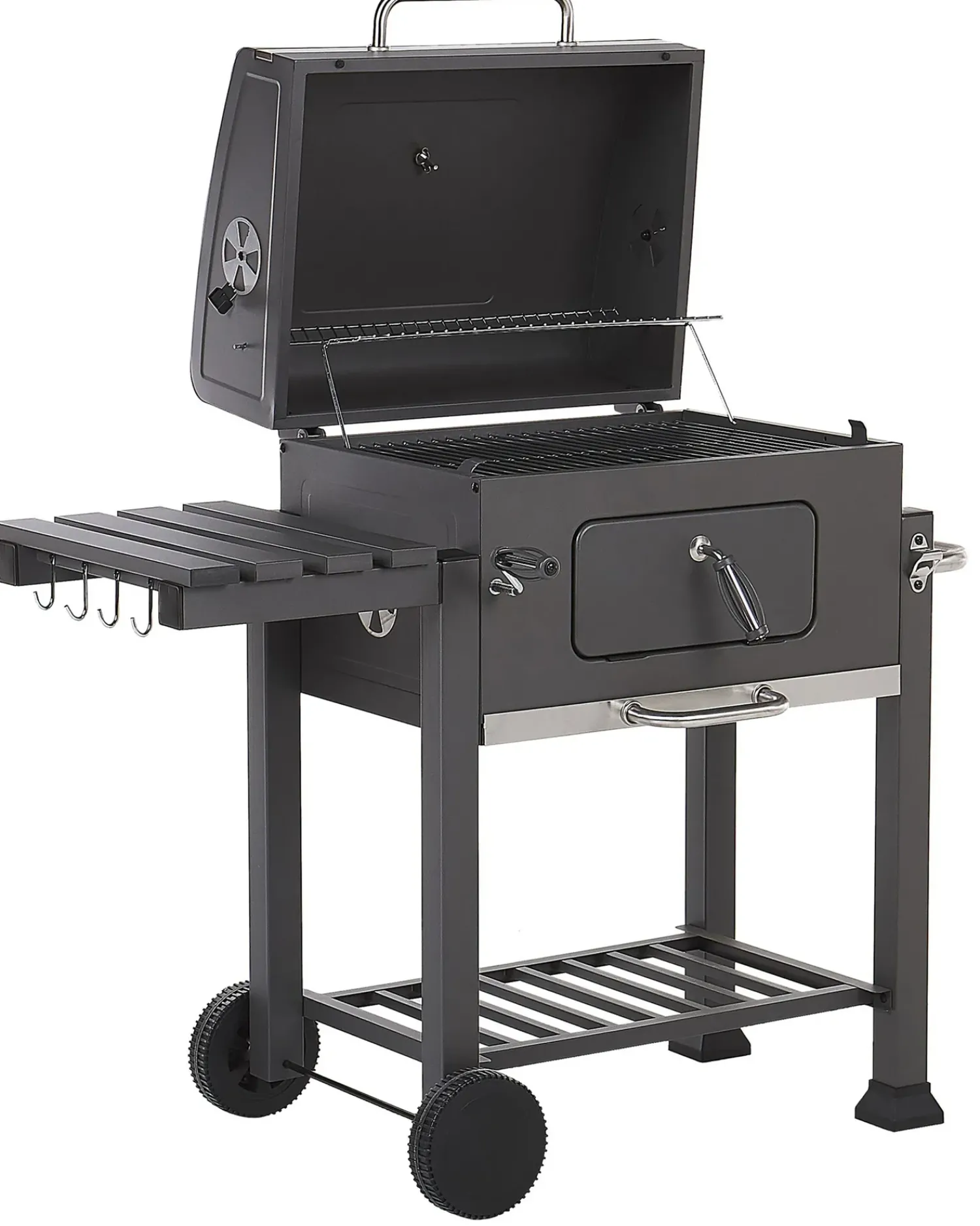 Beliani Barbecue a carbonella PAVLOF Metallo Nero Grigio