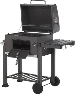 Beliani Barbecue a carbonella PAVLOF Metallo Nero Grigio