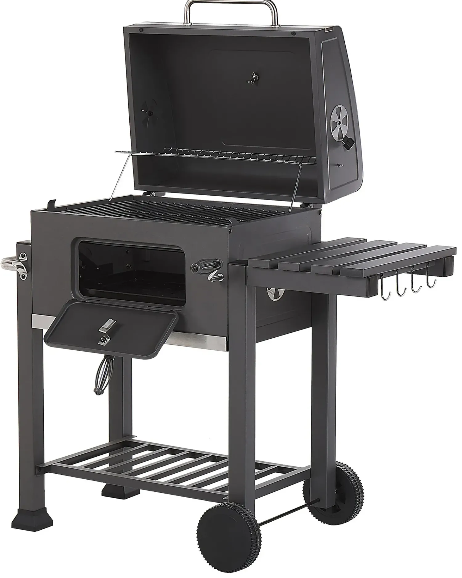 Beliani Barbecue a carbonella PAVLOF Metallo Nero Grigio