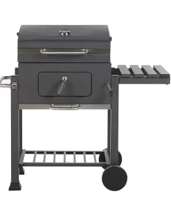 Beliani Barbecue a carbonella PAVLOF Metallo Nero Grigio