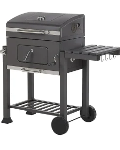 Beliani Barbecue a carbonella PAVLOF Metallo Nero Grigio