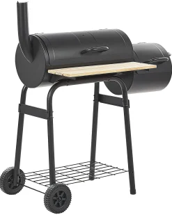 Clearance Beliani Barbecue a carbonella SATAH con affumicatore Metallo Nero