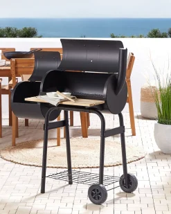 Clearance Beliani Barbecue a carbonella SATAH con affumicatore Metallo Nero