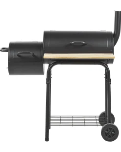Clearance Beliani Barbecue a carbonella SATAH con affumicatore Metallo Nero