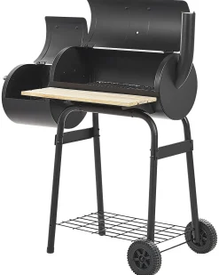 Clearance Beliani Barbecue a carbonella SATAH con affumicatore Metallo Nero