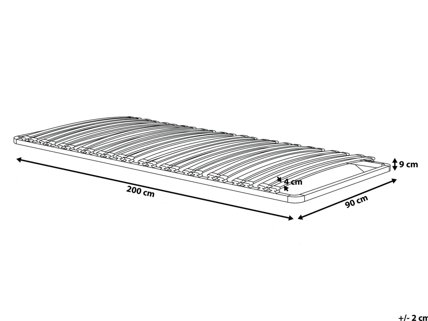 Online Beliani Base letto a doghe COMBOURG 90 x 200 cm Nero