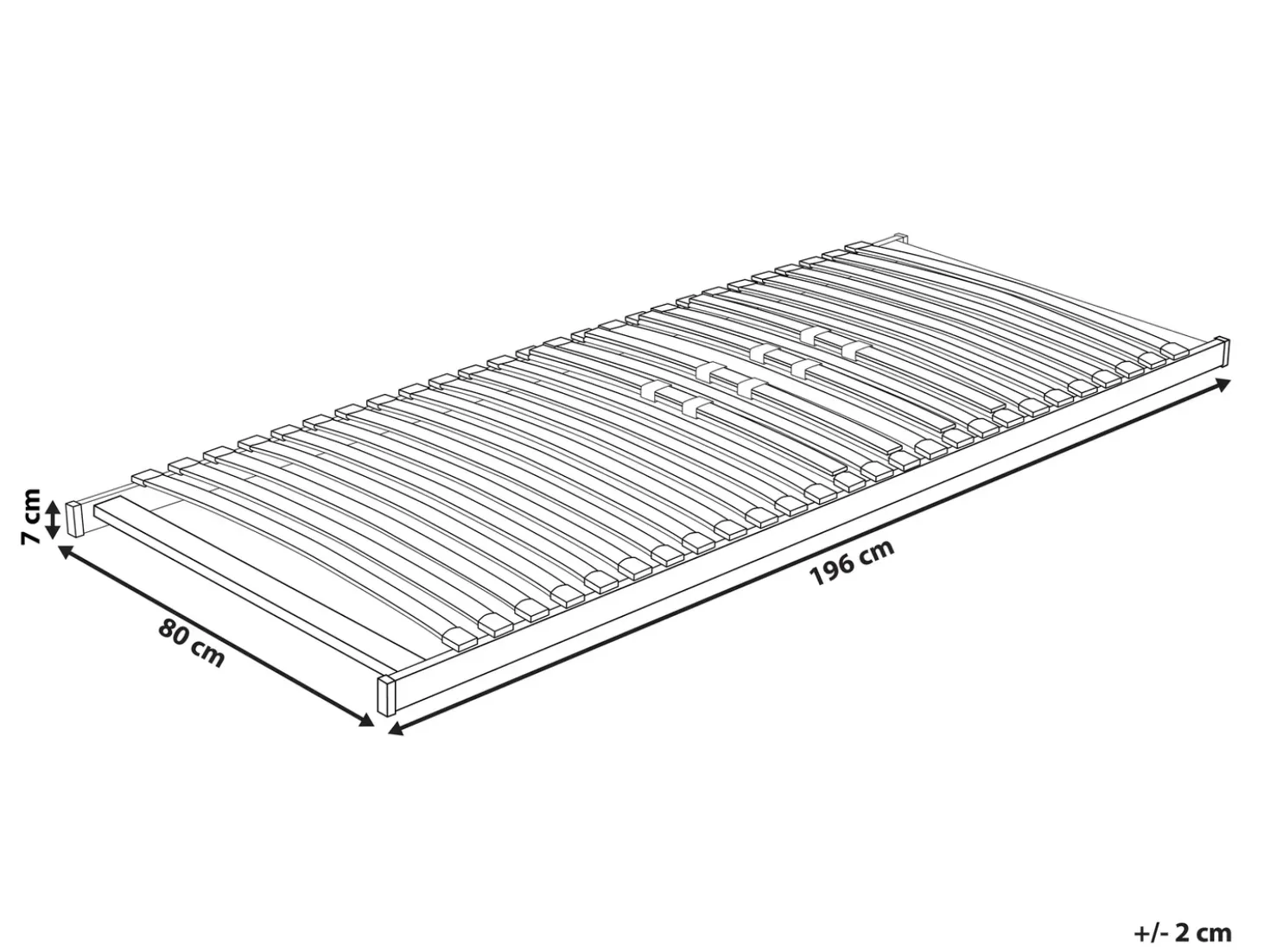 Base letto a doghe VOUZIERS 80 x 200 cm