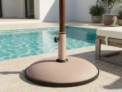 New Beliani Base per ombrellone CANZO Beige Rotonda 25 kg Beige Nero