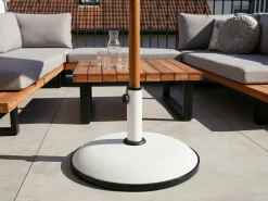 Clearance Beliani Base per ombrellone CANZO Bianco Rotonda 25 kg Bianco Nero