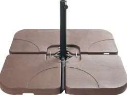 Best Beliani Base per ombrellone CARIA Tortora Quadrata 9 kg Marrone