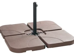 Best Beliani Base per ombrellone CARIA Tortora Quadrata 9 kg Marrone