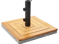 New Beliani Base per ombrellone CECCANO Marrone Quadrata 21 kg Marrone Grigio Nero