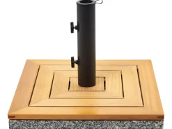 New Beliani Base per ombrellone CECCANO Marrone Quadrata 21 kg Marrone Grigio Nero