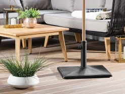 Outlet Beliani Base per ombrellone CERVO Quadrata 25 kg Nero