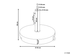 Beliani Base per ombrellone CERZETO Grigio 30 kg Argento Grigio