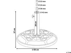 Best Beliani Base per ombrellone CETO Rotonda 23 kg Nero
