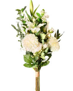 Clearance Beliani Bouquet di fiori artificiali PARREIRA 67 cm Bianco Bianco Verde