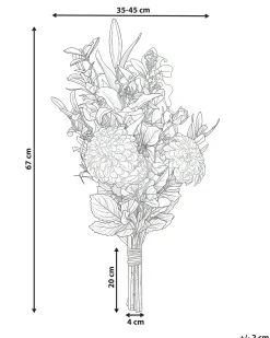 Clearance Beliani Bouquet di fiori artificiali PARREIRA 67 cm Bianco Bianco Verde